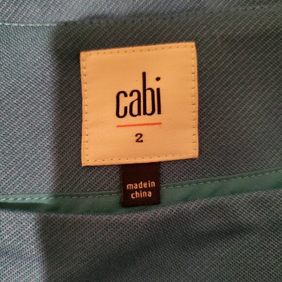 CAbi Sigourney Ponte Knit Pencil Skirt Teal 2 - Picture 3 of 4